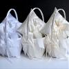 Flower Girl Basket and Ring Bearer Pillow Set in Top 3 Colors - White, Off-White and Ivory, Flower Girl Baskets and Ring Bearer Pillows Sets (Off White, 1 Pillow + 1 Basket) view 1