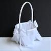 Flower Girl Basket and Ring Bearer Pillow Set in Top 3 Colors - White, Off-White and Ivory, Flower Girl Baskets and Ring Bearer Pillows Sets (Off White, 1 Pillow + 1 Basket) view 3