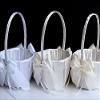 Flower Girl Basket and Ring Bearer Pillow Set in Top 3 Colors - White, Off-White and Ivory, Flower Girl Baskets and Ring Bearer Pillows Sets (Off White, 1 Pillow + 1 Basket) view 4