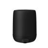 Blomus Sono Cosmetic Bin | Pedal Bin with Soft-Close | 3 L | Colour Black | Diameter 20 x 25 H cm | Waste Bin for Bathroom Made of Plastic and Silicone | Removable Inner Bucket view 1