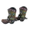Urbalabs Western Cowboy Boot Texas Flag Toothpick Holder Vase Distressed Decorative Cowboy Boots with Spurs Home Office Rustic Decor Country Living Pen Holder for Desk (Great State 2 Pack) view 1