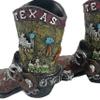 Urbalabs Western Cowboy Boot Texas Flag Toothpick Holder Vase Distressed Decorative Cowboy Boots with Spurs Home Office Rustic Decor Country Living Pen Holder for Desk (Great State 2 Pack) view 4