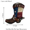 Urbalabs Western Cowboy Boot Texas Flag Toothpick Holder Vase Distressed Decorative Cowboy Boots with Spurs Home Office Rustic Decor Country Living Pen Holder for Desk (Texas Double) view 2