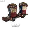 Urbalabs Western Cowboy Boot Texas Flag Toothpick Holder Vase Distressed Decorative Cowboy Boots with Spurs Home Office Rustic Decor Country Living Pen Holder for Desk (Texas Double) view 4
