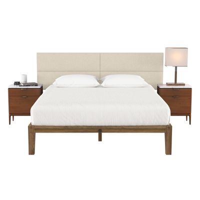 Jaxx Panelist Modern Padded Headboard  Set of 4 Wall Mounted Panels - King, Dune Beige Microvelvet