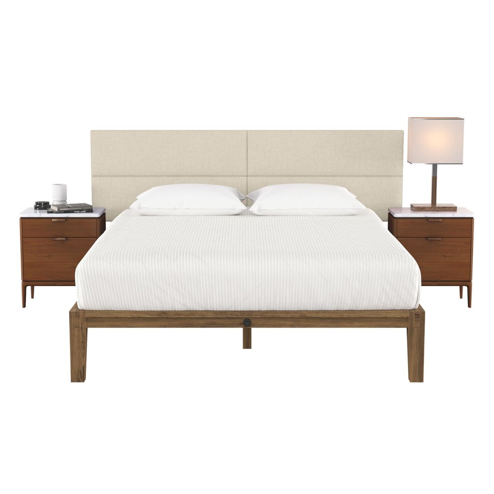 Jaxx Panelist Modern Padded Headboard Set of 4 Wall Mounted Panels - King, Dune Beige Microvelvet
