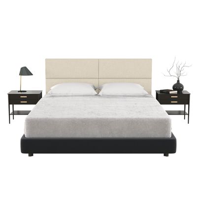 Jaxx Panelist Modern Padded Headboard  Set of 4 Wall Mounted Panels - Queen, Dune Beige Microvelvet