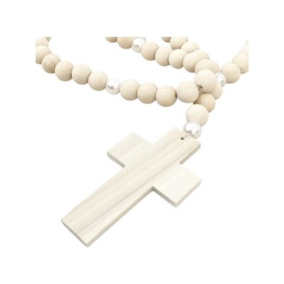 2.5' Large wood and pearl Rosary - handmade by Pearls and Twine