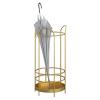 Umbrella Racks WXYZ Metal Wrought Iron Umbrella Stand, The Hollowout Barrel Body Quickly Drains The Water, Multifunctional Umbrella Storage Bucket, 27x60cm (Color : Gold) view 1
