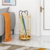 Umbrella Racks WXYZ Metal Wrought Iron Umbrella Stand, The Hollowout Barrel Body Quickly Drains The Water, Multifunctional Umbrella Storage Bucket, 27x60cm (Color : Gold) view 3