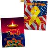 Deepawali Greeting House Flag - Pack Celebration Diwali Indian, Light, Diya, Lantern, Candle Hindu, Festival, Ganesh, Kandil Support Our Troops - Garden Yard Gift Double-Sided 28 X 40 view 1