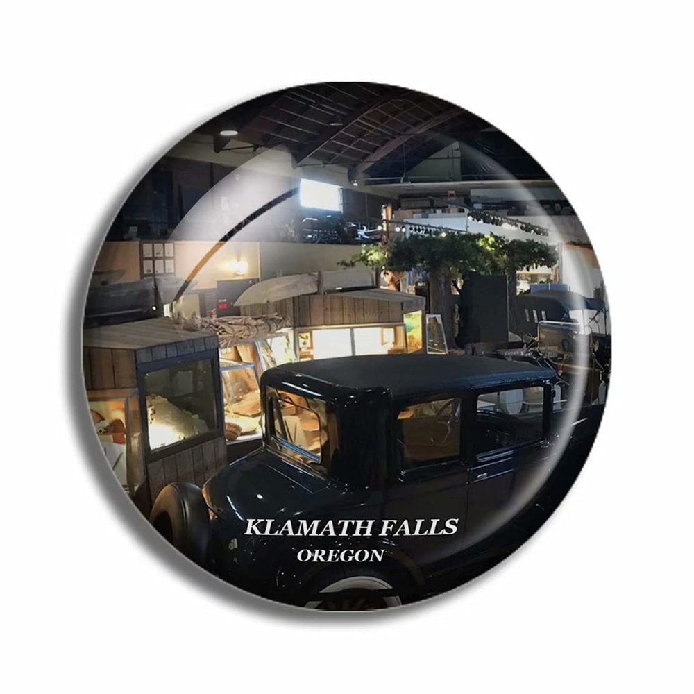 Crystal Fridge Magnets Klamath Falls Oregon USA Travel Souvenir Funny Sticker for Gift Home Decoration Office Whiteboard