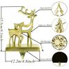 2PCS Bronze Reindeer Christmas Stocking Holders for Fireplace Holiday Christmas Tree Hanger Mantle Decorations Anti-Slip Xmas Hooks Fireplace Topper (2, Christmas Tree Reindeer) view 2