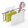 3 in 1 Sink Sponge Holder, Sponge Caddy for Kitchen Sink, Adhesive Sink Brush Holder, Stainless Steel Rustproof Sink Caddy Kitchen Bathroom Sink Organizer No Drilling for Placing Sponges Soaps Brushes view 4