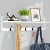 AMBIRD Wall Hooks with Shelf | Entryway Hanging Wood Coat Hooks | Wall-Mounted Rack with 5 Dual Hooks | Bathroom, Living Room, Bedroom (Modern). view 1