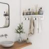 AMBIRD Wall Hooks with Shelf | Entryway Hanging Wood Coat Hooks | Wall-Mounted Rack with 5 Dual Hooks | Bathroom, Living Room, Bedroom (Modern). view 4