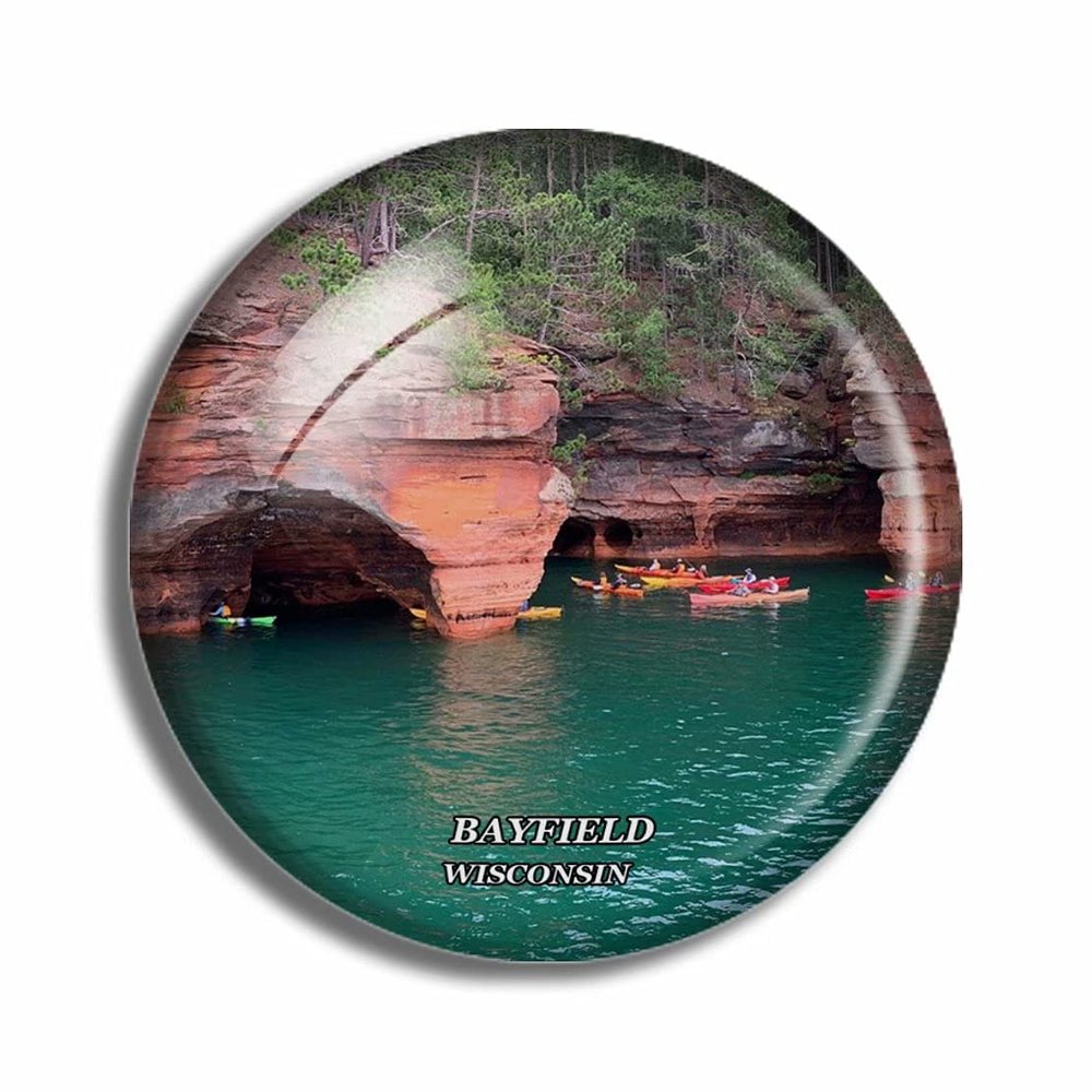 Crystal Fridge Magnets Bayfield Wisconsin USA Travel Souvenir Funny Sticker for Gift Home Decoration Office Whiteboard