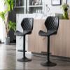 Shunzhi Adjustable Bar Stools Set of 2 Modern Swivel Bar Stools with Stable Metal Frame PU Leather Padded Island Chairs with Back and Footrest for Kitchen Island/Living Room/Pub/Coffee, Black view 1