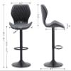 Shunzhi Adjustable Bar Stools Set of 2 Modern Swivel Bar Stools with Stable Metal Frame PU Leather Padded Island Chairs with Back and Footrest for Kitchen Island/Living Room/Pub/Coffee, Black view 2