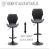 Shunzhi Adjustable Bar Stools Set of 2 Modern Swivel Bar Stools with Stable Metal Frame PU Leather Padded Island Chairs with Back and Footrest for Kitchen Island/Living Room/Pub/Coffee, Black view 3