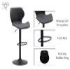 Shunzhi Adjustable Bar Stools Set of 2 Modern Swivel Bar Stools with Stable Metal Frame PU Leather Padded Island Chairs with Back and Footrest for Kitchen Island/Living Room/Pub/Coffee, Black view 4