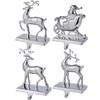 Deer Christmas Stocking Holders for Mantle Set of 4Reindeer and Sleigh Christmas Stocking Holders for Fireplace,Xmas Mantel Hooks Stocking Hanger for Mantle Christmas Hanging Grip Stockings Clip view 2