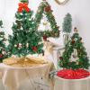 Red Tree Skirt 24 inches Small Christmas Tree Skirt Glitter Sequin Tree Skirt for Christmas Decorations view 2