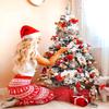 Red Tree Skirt 24 inches Small Christmas Tree Skirt Glitter Sequin Tree Skirt for Christmas Decorations view 3