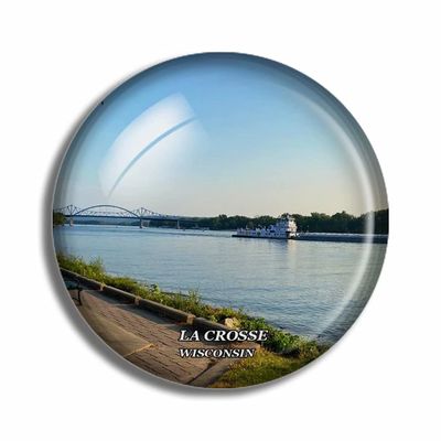 Crystal Fridge Magnets La Crosse Wisconsin USA Travel Souvenir Funny Sticker for Gift Home Decoration Office Whiteboard