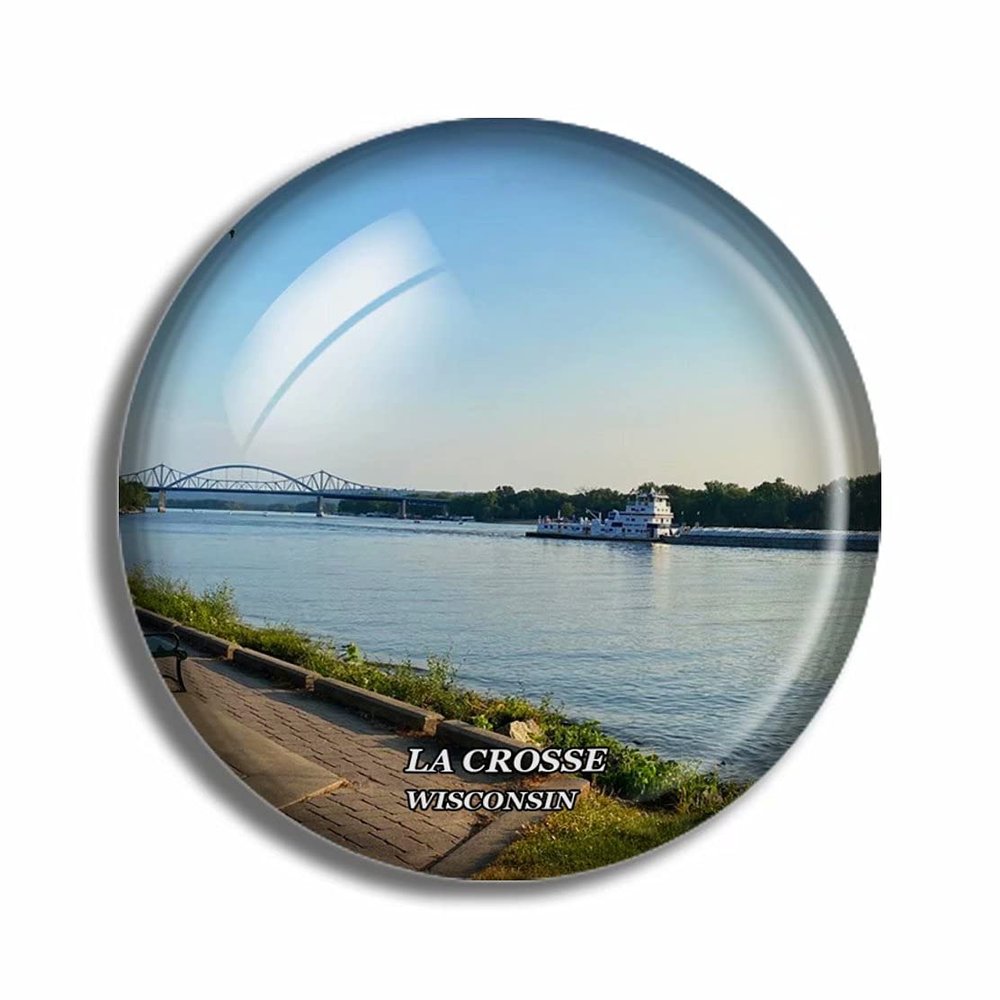 Crystal Fridge Magnets La Crosse Wisconsin USA Travel Souvenir Funny Sticker for Gift Home Decoration Office Whiteboard