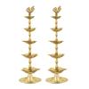 SATVIK 2 Pc Standing Brass Kerala Samai Diwali Deepak for Puja Traditional Panchmahal Pooja Deepam Diya Oil Lamp Kutthu Vilakku Dia 5 in 1 Step Adjustable 11 inch Deepawali Indian Gift Items view 1
