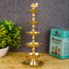 SATVIK 2 Pc Standing Brass Kerala Samai Diwali Deepak for Puja Traditional Panchmahal Pooja Deepam Diya Oil Lamp Kutthu Vilakku Dia 5 in 1 Step Adjustable 11 inch Deepawali Indian Gift Items view 2