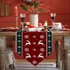 Z&L Home Table Runner Cotton Linen Dresser Scarves,Farm Red Lattice Table Runners for Christmas Eve Family Dinner/Holiday Party/Events/Kitchen Decor Snowflakes with Reindeer Silhouettes 13x120in view 1