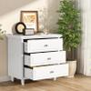 AWQM White Nightstand, 3 Drawer Night Stand, 22 Inch Wider Side Table with Storage, Rattan Boho Bedside Table, End Table for Bedroom, White view 1