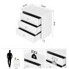 AWQM White Nightstand, 3 Drawer Night Stand, 22 Inch Wider Side Table with Storage, Rattan Boho Bedside Table, End Table for Bedroom, White view 2
