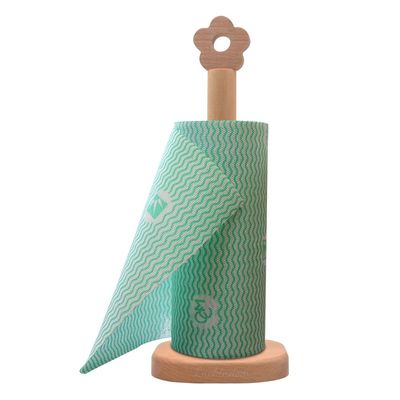 Luckindom Wood Paper Towel Holder, Detachable Paper Hanger Rack, Countertop Standing Paper Towel Organizer Roll Dispenser for Kitchen Living Room Bedroom (1)