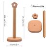 Luckindom Wood Paper Towel Holder, Detachable Paper Hanger Rack, Countertop Standing Paper Towel Organizer Roll Dispenser for Kitchen Living Room Bedroom (1) view 3