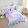 Erosebridal Rainbow Bedding Set for Girls Room, Tie Dye Down Comforter Twin Iridescent Trippy Comforter Set for Kids Teens Women Adult, Ombre Pastel Duvet Sets with 1 Pillow Case(Pink Purple Blue) view 4