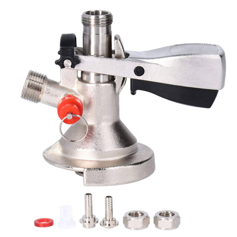 EVTSCAN G5/8 A Type Stainless Steel Beer Keg Tap Distributor Coupler with Relief Valve Brewing Accessory