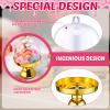 24 Pieces Plastic Mini Cake Stand with Dome Cover Chocolate Candy Cupcake Containers Dessert Display Plate with Dome Cover for Birthday Wedding Holiday Party Supplies (Gold, Transparent) view 3