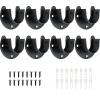 Suiwotin 8 Packs Stainless Steel Closet Rod End Supports 1-1/3 Inch Wardrobe Bracket Heavy Duty Closet Pole Sockets Flange Rod Holder, U-Shaped with Screws, Black view 1