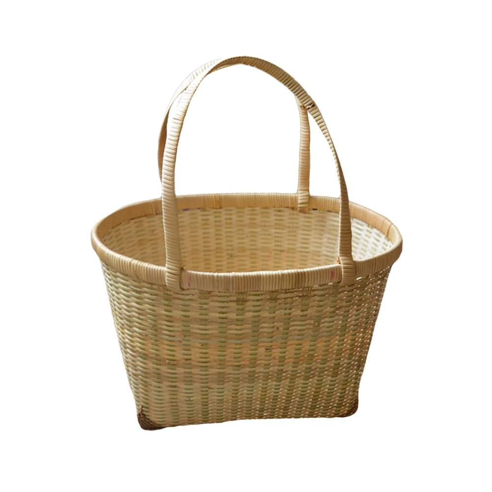Cabilock 1pc Rural Style Storage Basket for Home Organization Hand-woven Vegetable and Fruit Holder Lightweight and Harvest Basket for and Picnic