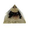 VIE Orgone Reiki Healing Pyramid (Black Tourmaline & Selenite, 7.5 CM) view 1