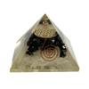 VIE Orgone Reiki Healing Pyramid (Black Tourmaline & Selenite, 7.5 CM) view 2