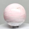 2.3" Rich Pink Mangano Calcite Sphere Natural Sparkling Mineral Ball Banded Crystal UV Reactive Polished Gemstone - Peru + Stand view 1