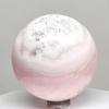 2.3" Rich Pink Mangano Calcite Sphere Natural Sparkling Mineral Ball Banded Crystal UV Reactive Polished Gemstone - Peru + Stand view 3