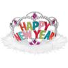 Amscan Multicolor Happy New Year Electroplated Tiara - 4.5" x 3.5" (1 Pc.) - Party Accessory for a Night to Remember view 1