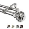 Bazar 1" Double Curtain Rod 160-240 inch - Satin Nickel view 2