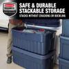 Rubbermaid Roughneck Tote 50 Gal, 2 Pack, Made in USA, Dark Indigo Metallic, Rugged Plastic Stackable Storage Bins with Lids and Handles view 4