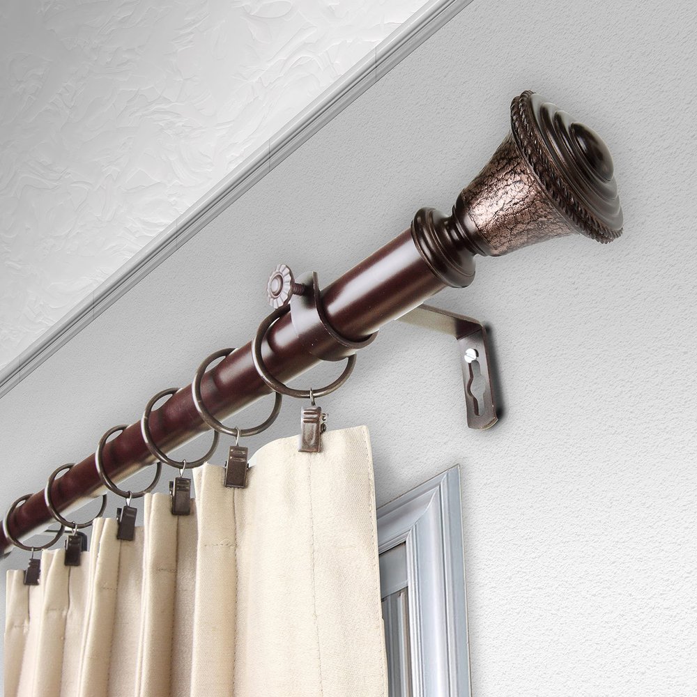 Berline 1" Single Curtain Rod 160-240 inch - Bronze